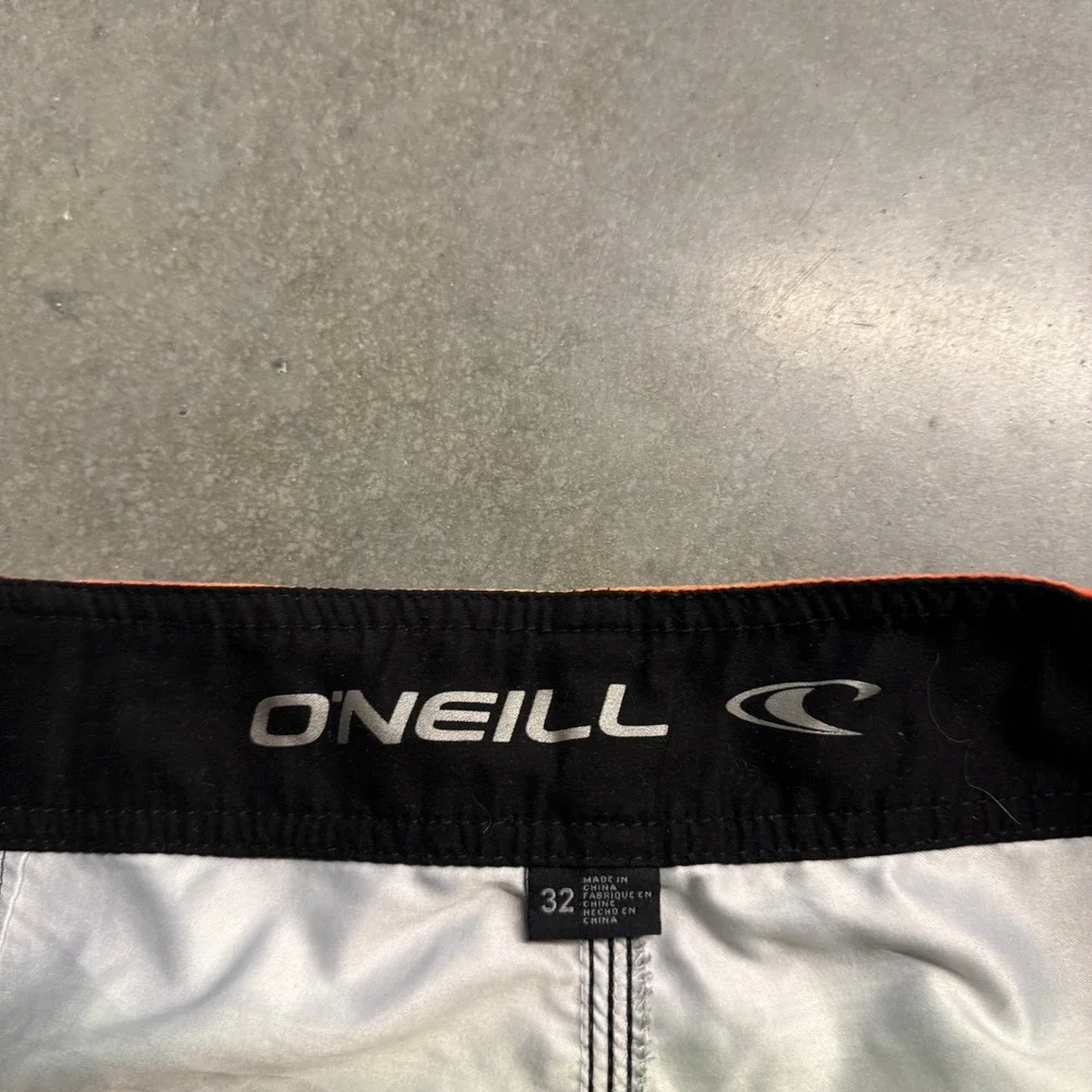 ONeill Mens Rasta Stripe Board Shorts Gray Red Yellow Green Size 32 3747